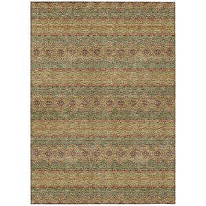 HomeRoots 5' Floral Medallion Area Rug in Artichoke & Olive Green – Durable, Washable for Indoor & Outdoor Use 5' X 8' 578329