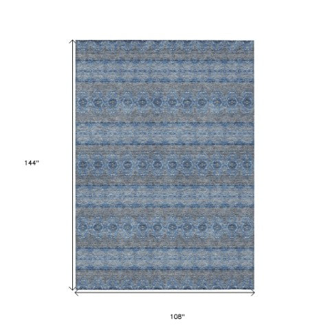 Homeroots 3' Inviting Gold Gray Silver Floral Medallion Washable Area Rug For Indoor Outdoor Spaces 9' X 12' Polyester 578338