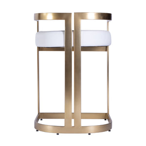 Clarence Faux Leather & Metal Low Back Dining Height Stool 5783402 White Butler Specialty