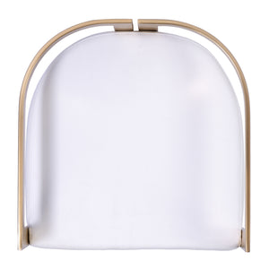 Clarence Faux Leather & Metal Low Back Dining Height Stool 5783402 White Butler Specialty