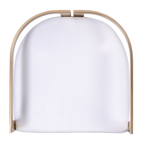 Clarence Faux Leather & Metal Low Back Dining Height Stool 5783402 White Butler Specialty