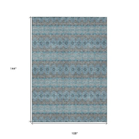 Homeroots 3' Inviting Gold Gray Silver Floral Medallion Washable Area Rug For Indoor Outdoor Spaces 9' X 12' Polyester 578362