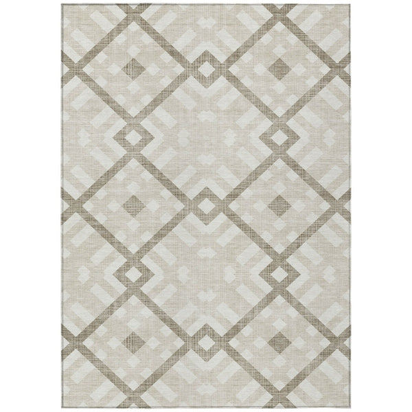 HomeRoots 9' Durable Geometric Area Rug for Indoor and Outdoor Use | Washable, Stain-Resistant, Versatile Design 9' X 12' 578374