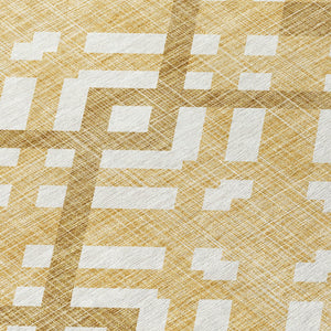 Homeroots 3' Artichoke Green Geometric Washable Area Rug - Perfect For Indoor And Outdoor Spaces, Durable Design 3' X 5' Polyester 578382