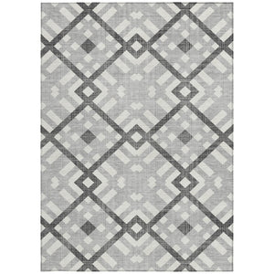 Homeroots 3' Artichoke Green Geometric Washable Area Rug - Perfect For Indoor And Outdoor Spaces, Durable Design 9' X 12' Polyester 578392