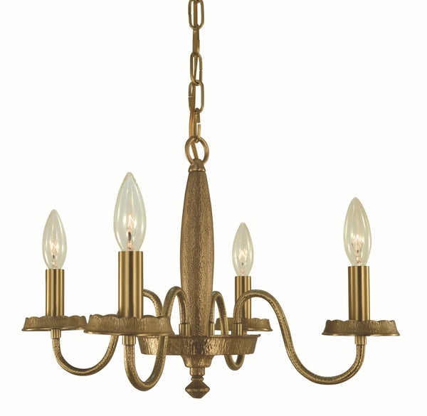 Framburg 4-light Distressed Brass Matera Chandelier - Handcrafted Elegance For Your Dining Space, Usa Made Brushed Brass Metal 5784 Br
