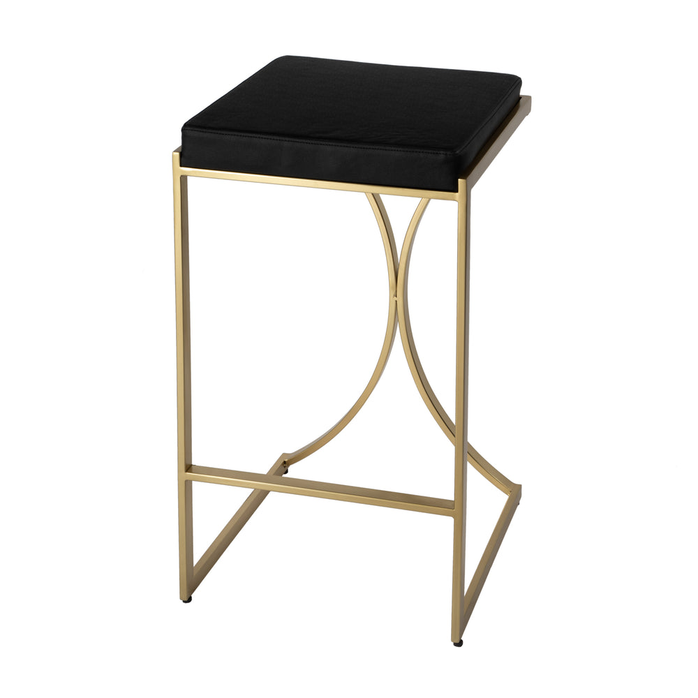 Natalya Faux Leather & Metal Backless Bar Height Stool 5784034 Black Butler Specialty