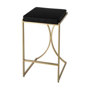 Natalya Faux Leather & Metal Backless Bar Height Stool 5784034 Black Butler Specialty