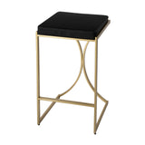 Natalya Faux Leather & Metal Backless Bar Height Stool