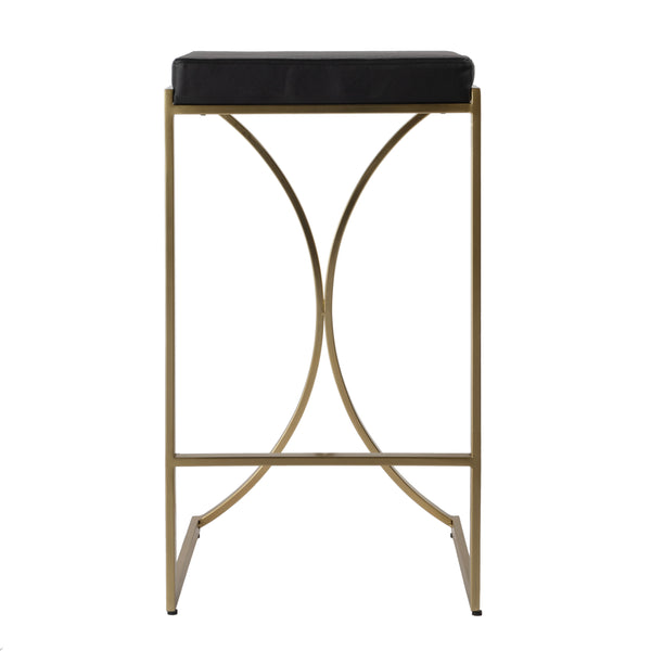 Natalya Faux Leather & Metal Backless Bar Height Stool 5784034 Black Butler Specialty