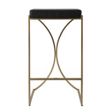 Natalya Faux Leather & Metal Backless Bar Height Stool 5784034 Black Butler Specialty