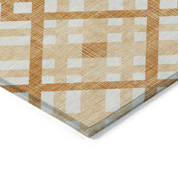 Homeroots 3' Artichoke Green Geometric Washable Area Rug - Perfect For Indoor And Outdoor Spaces, Durable Design 10' X 14' Polyester 578411