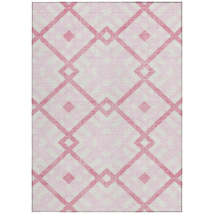 Homeroots 3' Artichoke Green Geometric Washable Area Rug - Perfect For Indoor And Outdoor Spaces, Durable Design 3' X 5' Polyester 578412