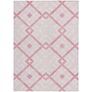 Homeroots 3' Artichoke Green Geometric Washable Area Rug - Perfect For Indoor And Outdoor Spaces, Durable Design 9' X 12' Polyester 578416