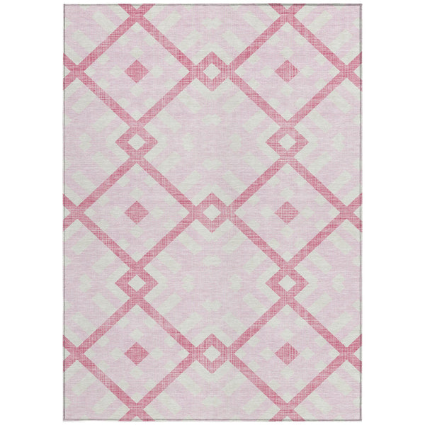 Homeroots 3' Artichoke Green Geometric Washable Area Rug - Perfect For Indoor And Outdoor Spaces, Durable Design 9' X 12' Polyester 578416