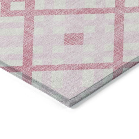 Homeroots 3' Artichoke Green Geometric Washable Area Rug - Perfect For Indoor And Outdoor Spaces, Durable Design 9' X 12' Polyester 578416