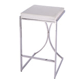Natalya Faux Leather & Metal Bar Height Stool 5784220 White Butler Specialty