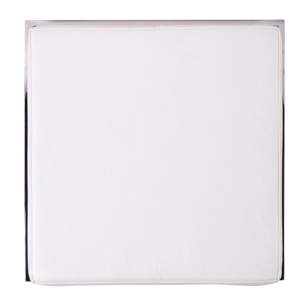 Natalya Faux Leather & Metal Bar Height Stool 5784220 White Butler Specialty