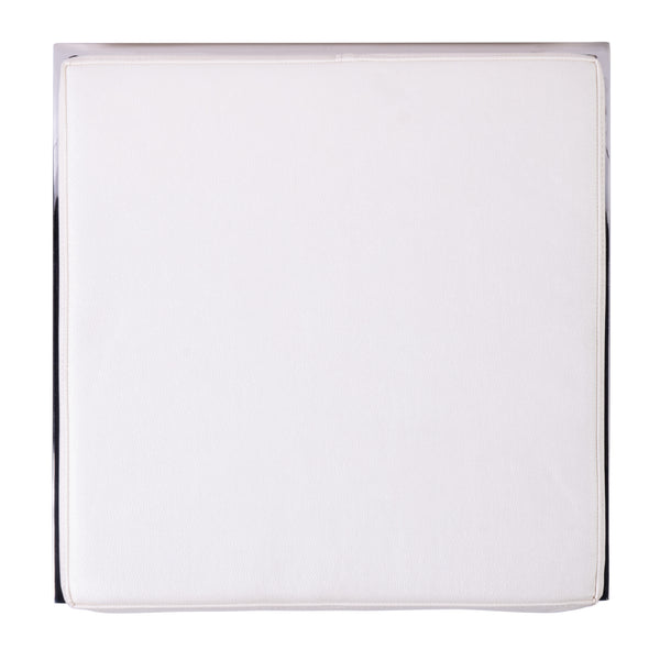 Natalya Faux Leather & Metal Bar Height Stool 5784220 White Butler Specialty