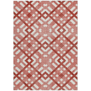 Homeroots 3' Artichoke Green Geometric Washable Area Rug - Perfect For Indoor And Outdoor Spaces, Durable Design 3' X 5' Polyester 578424