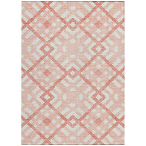 Homeroots 3' Artichoke Green Geometric Washable Area Rug - Perfect For Indoor And Outdoor Spaces, Durable Design 9' X 12' Polyester 578434