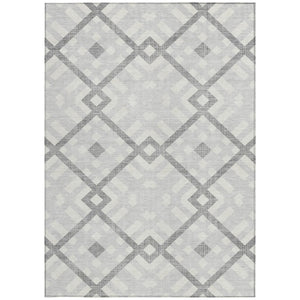 Homeroots 3' Artichoke Green Geometric Washable Area Rug - Perfect For Indoor And Outdoor Spaces, Durable Design 3' X 5' Polyester 578436