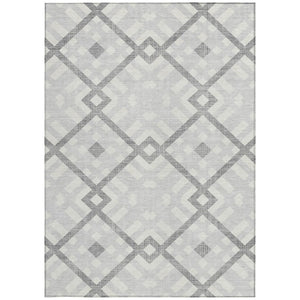Homeroots 3' Artichoke Green Geometric Washable Area Rug - Perfect For Indoor And Outdoor Spaces, Durable Design 8' X 10' Polyester 578439