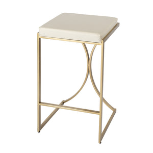 Natalya Faux Leather & Metal Backless Bar Height Stool 5784402 White Butler Specialty