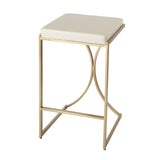 Natalya Faux Leather & Metal Backless Bar Height Stool 5784402 White Butler Specialty