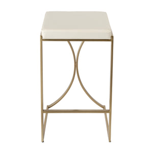 Natalya Faux Leather & Metal Backless Bar Height Stool 5784402 White Butler Specialty