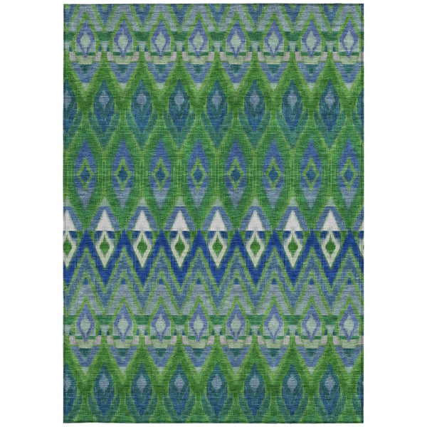 Homeroots 3' Southwestern Washable Indoor Outdoor Area Rug In Brown Beige And Artichoke Green For Versatile Style 10' X 14' Polyester 578471