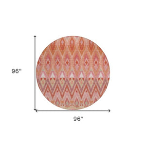 Homeroots 3' Southwestern Washable Indoor Outdoor Area Rug In Brown Beige And Artichoke Green For Versatile Style 8' Round Polyester 578474