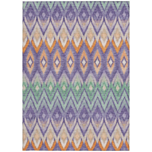 Homeroots 3' Southwestern Washable Indoor Outdoor Area Rug In Brown Beige And Artichoke Green For Versatile Style 5' X 8' Polyester 578479