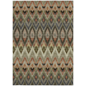 Homeroots 3' Southwestern Washable Indoor Outdoor Area Rug In Brown Beige And Artichoke Green For Versatile Style 10' X 14' Polyester 578489