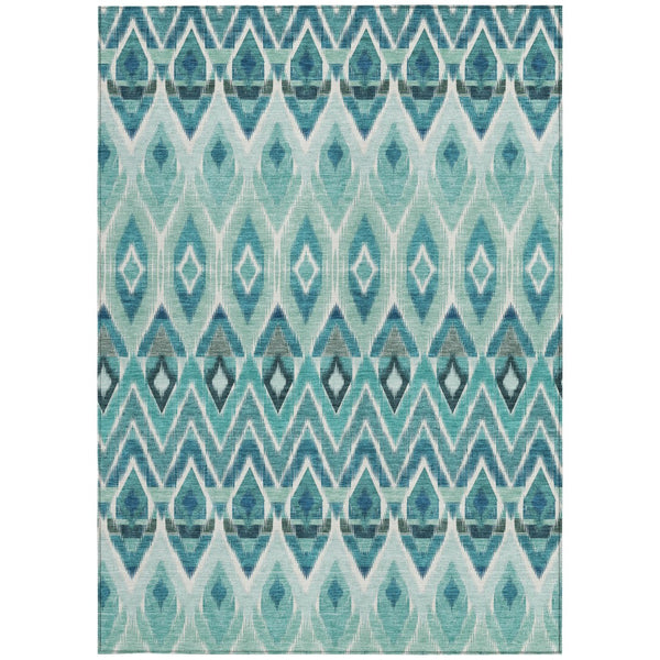 Homeroots 3' Southwestern Washable Indoor Outdoor Area Rug In Brown Beige And Artichoke Green For Versatile Style 10' X 14' Polyester 578495