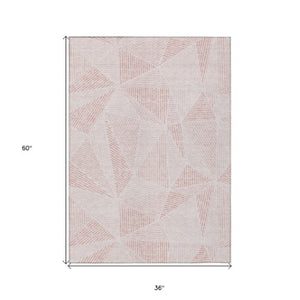 Homeroots 3' Black Charcoal And Gray Geometric Washable Area Rug For Indoor Outdoor Spaces - Durable Design 3' X 5' Polyester 578502