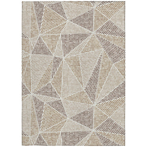 Homeroots 3' Black Charcoal And Gray Geometric Washable Area Rug For Indoor Outdoor Spaces - Durable Design 8' X 10' Polyester 578511