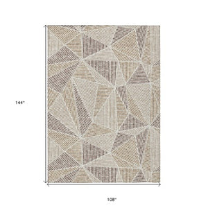 Homeroots 3' Black Charcoal And Gray Geometric Washable Area Rug For Indoor Outdoor Spaces - Durable Design 9' X 12' Polyester 578512