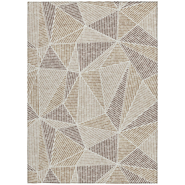 Homeroots 3' Black Charcoal And Gray Geometric Washable Area Rug For Indoor Outdoor Spaces - Durable Design 10' X 14' Polyester 578513