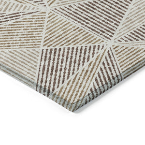 Homeroots 3' Black Charcoal And Gray Geometric Washable Area Rug For Indoor Outdoor Spaces - Durable Design 10' X 14' Polyester 578513