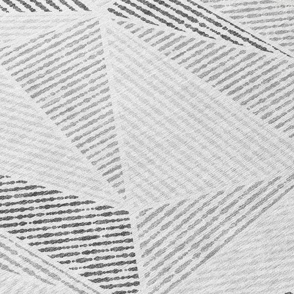 Homeroots 3' Black Charcoal And Gray Geometric Washable Area Rug For Indoor Outdoor Spaces - Durable Design 3' X 5' Polyester 578520