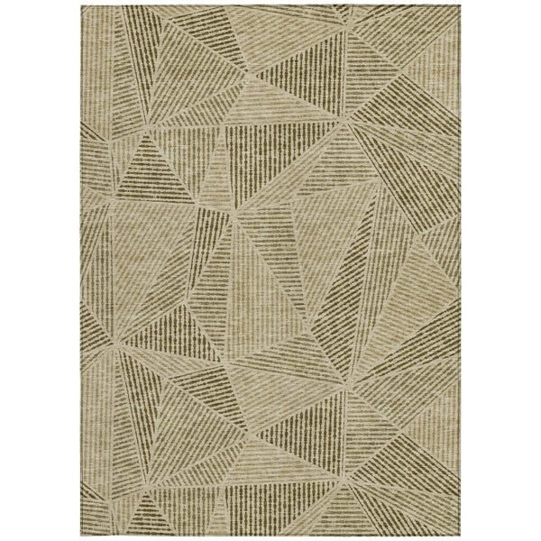 Homeroots 3' Black Charcoal And Gray Geometric Washable Area Rug For Indoor Outdoor Spaces - Durable Design 5' X 8' Polyester 578527