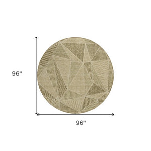 Homeroots 3' Black Charcoal And Gray Geometric Washable Area Rug For Indoor Outdoor Spaces - Durable Design 8' Round Polyester 578528