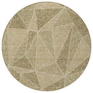 Homeroots 3' Black Charcoal And Gray Geometric Washable Area Rug For Indoor Outdoor Spaces - Durable Design 8' Round Polyester 578528