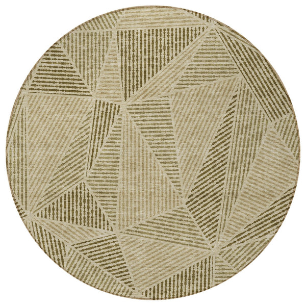 Homeroots 3' Black Charcoal And Gray Geometric Washable Area Rug For Indoor Outdoor Spaces - Durable Design 8' Round Polyester 578528