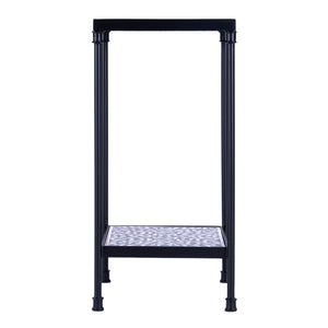 Lana Square Bone Inlay & Metal Side Table 5785318 Black and White Butler Specialty