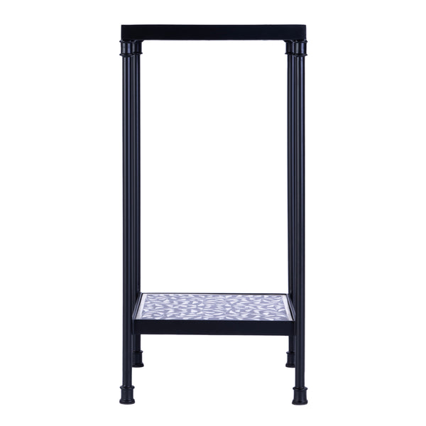 Lana Square Bone Inlay & Metal Side Table 5785318 Black and White Butler Specialty