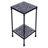 Lana Square Bone Inlay & Metal Side Table 5785318 Black and White Butler Specialty