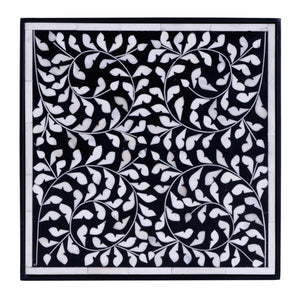 Lana Square Bone Inlay & Metal Side Table 5785318 Black and White Butler Specialty