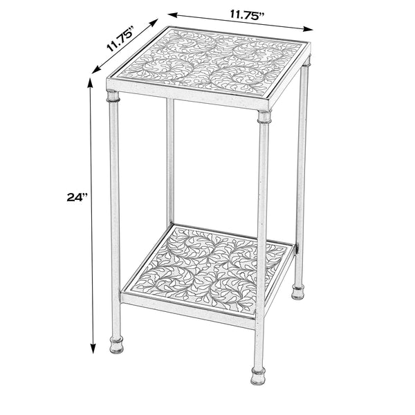 Lana Square Bone Inlay & Metal Side Table 5785318 Black and White Butler Specialty